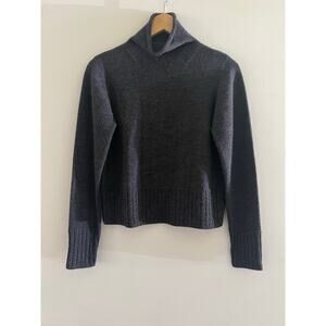 Sigrid Olsen 100% Wool Turtleneck Sweater Dark Gray Medium JL